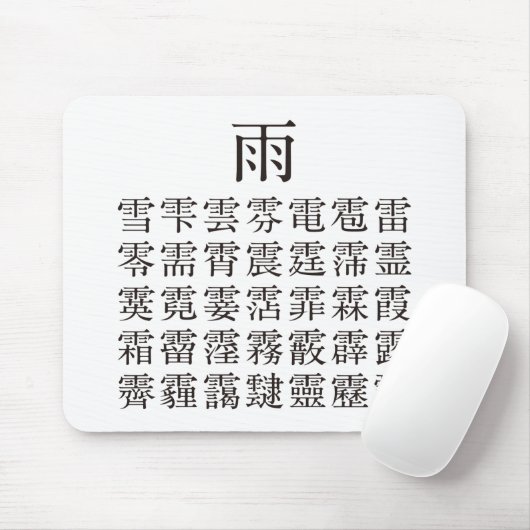 雨と雨冠の漢字 MOUSEPAD (Mit Mouse)