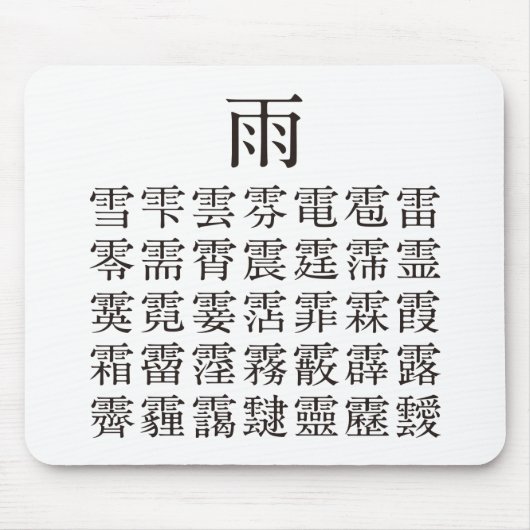 雨と雨冠の漢字 MOUSEPAD (Vorne)