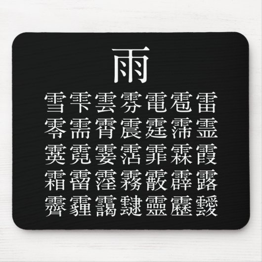 雨と雨冠の漢字 MOUSEPAD (Vorne)