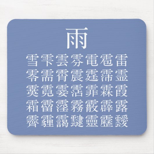 雨と雨冠の漢字 MOUSEPAD (Vorne)