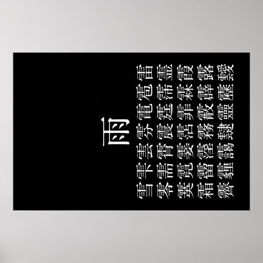 雨 と 雨 冠 漢 字 の POSTER (Vorne)