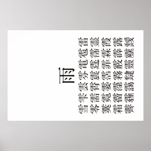 雨 と 雨 冠 漢 字 の POSTER (Vorne)