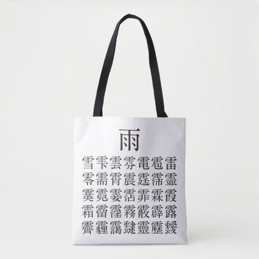 雨 と 雨 冠 漢 字 の TASCHE (Vorderseite)