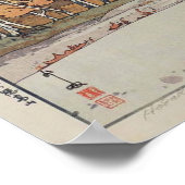 雨 の 穂 山, Hodaka-yama nach Regen, Yoshida, Woodcut, Poster (Ecke)