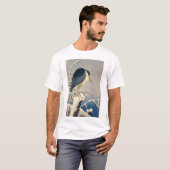 雪に青サギ, 小原古邨 blauer Reiher im Schnee, Ohara Koson T-Shirt (Vorne ganz)