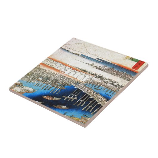 雪の日本橋, 広重 Snowy Nihonbashi, Hiroshige, Ukiyo-e Fliese (Seite)