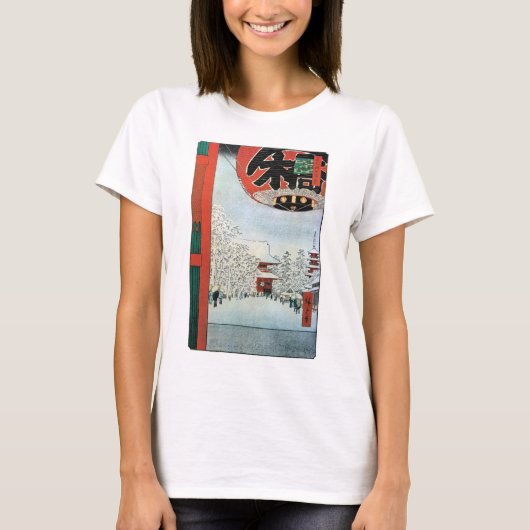 雪の浅草, 広重 Schnee in Asakusa, Hiroshige Ukiyoe T-Shirt (Vorderseite)