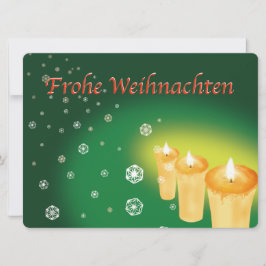 雪を麻の葉文様で描いたクリスマスカード (Frohe Weihnachten) Karte