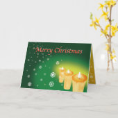 雪を麻の葉文様で描いた二つ折りクリスマスカード KARTE (Gelbe Blume)