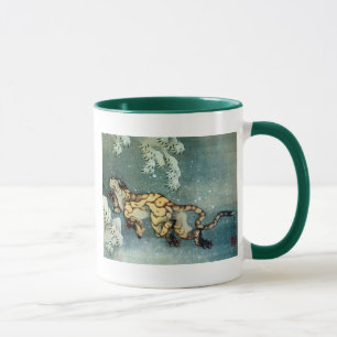 雪中虎図, 北斎 Tiger im Schnee, Hokusai Tasse