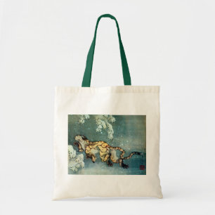 雪中虎図, 北斎 Tiger im Schnee, Hokusai Tragetasche