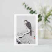 雪 に 鷹, 古 Hawk auf dem verschneiten Zweig, Ohara Ko Postkarte (Stehend Vorderseite)