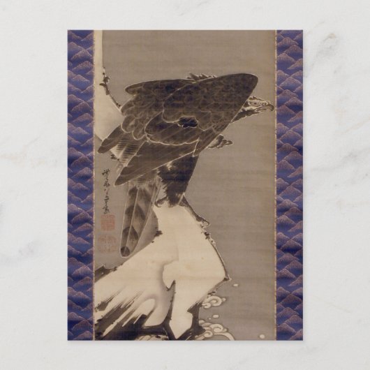 雪 の 中 鷲, 若 冲 im Schnee, Jakuchu Postkarte (Vorderseite)