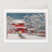 雪 の 増 寺, Zôjô-ji Tempel im Schnee, Hasui Kawase Postkarte (Vorderseite)