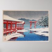 雪 の 宮 島, Miyajima Shrine in Snow, Hasui Kawase Poster (Vorne)