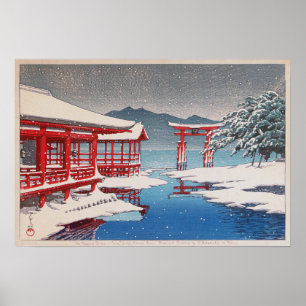 雪 の 宮 島, Miyajima Shrine in Snow, Hasui Kawase Poster
