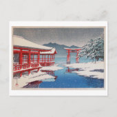 雪 の 宮 島, Miyajima Shrine in Snow, Hasui Kawase Postkarte (Vorderseite)