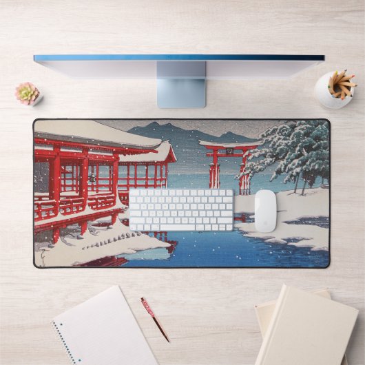 雪 の 宮 島, Miyajima Shrine in Snow, Hasui Kawase Schreibtischunterlage (Büro 1)