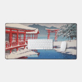 雪 の 宮 島, Miyajima Shrine in Snow, Hasui Kawase Schreibtischunterlage (Tastatur & Maus)