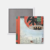 雪 の 草, 広 Schnee in Asakusa, Hiroshige Ukiyoe重 Magnet (Vorderseite/Rückseite)