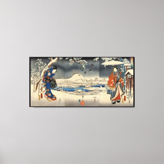雪 色 の 人, 豊 Liebhaber der Schneeszene, Toyokuni Leinwanddruck (Vorderseite)