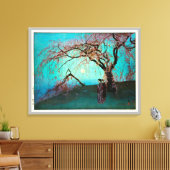 雲 井 桜, Kumoi-Kirschblüten, Yoshida, Holzschnitt Leinwanddruck (Insitu (Wohnzimmer))