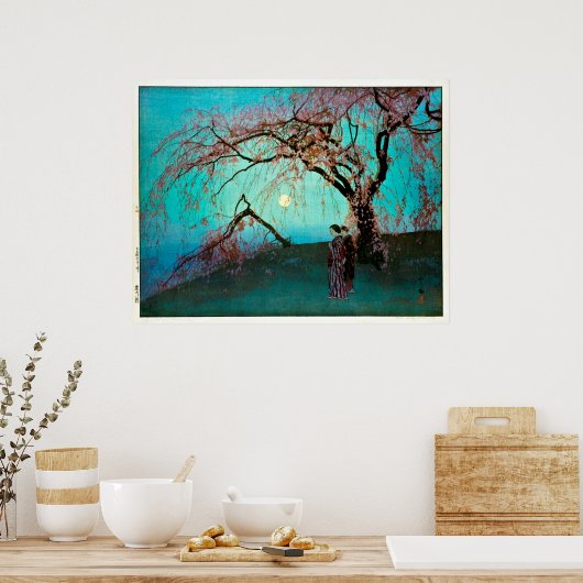 雲 井 桜, Kumoi-Kirschblüten, Yoshida, Holzschnitt Poster (Küche)