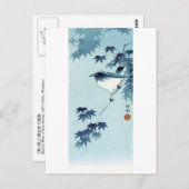 青い鳥, 古邨 Vogel im Blau, Koson, Ukiyo-e Postkarte (Vorne/Hinten)