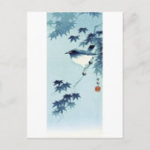 青い鳥, 古邨 Vogel im Blau, Koson, Ukiyo-e Postkarte (Vorderseite)