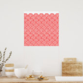 青海波風(赤色) POSTER (Küche)