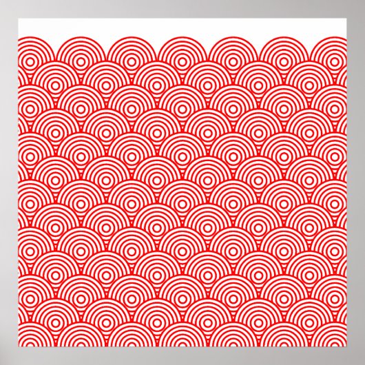 青海波風(赤色) POSTER (Vorne)