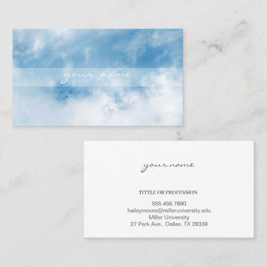 青空を切り取った名刺 ・ビジネスカード・ショップカード VISITENKARTE (Vorne/Hinten)