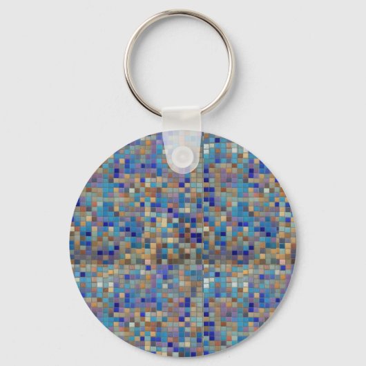 青色中心のモザイク柄 SCHLÜSSELANHÄNGER (Vorderseite)