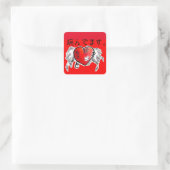面白? QUADRATISCHER AUFKLEBER (Tasche)