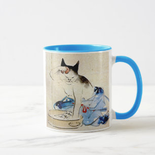 顔を洗う猫, 広重 Katzen-Gesichts-Wäsche, Hiroshige Tasse