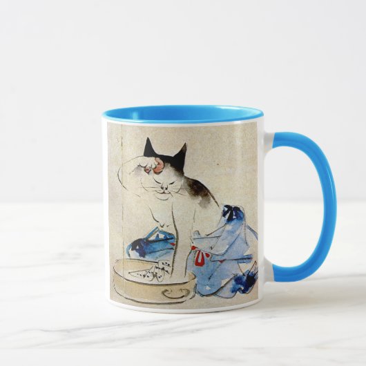 顔を洗う猫, 広重 Katzen-Gesichts-Wäsche, Hiroshige Tasse (Rechts)
