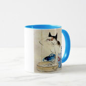 顔を洗う猫, 広重 Katzen-Gesichts-Wäsche, Hiroshige Tasse (VorderseiteRechts)