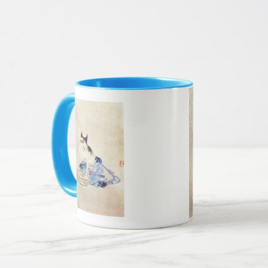 顔を洗う猫, 広重 Katzen-Gesichts-Wäsche, Hiroshige Tasse (Vorderseite Links)