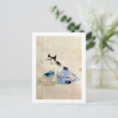 顔 を 洗 猫, 広 重 Cat Face Wash, Hiroshige Postkarte (Stehend Vorderseite)