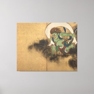 風 神 図, 光 Gott des Windes, Kōrin, Japanische Kunst Leinwanddruck