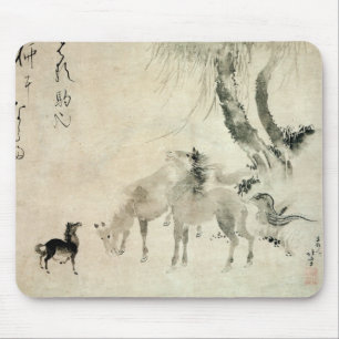 馬 家 族, 北 Familie 斎 Pferd, Hokusai, Sumi-e Mousepad