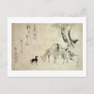 馬 家 族, 北 Familie 斎 Pferd, Hokusai, Sumi-e Postkarte
