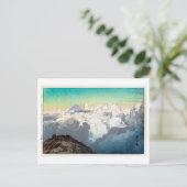 駒 ヶ 山 頂, Gipfel Komagatake, Yoshida, Holzschnitt Postkarte (Stehend Vorderseite)