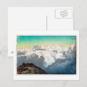 駒 ヶ 山 頂, Gipfel Komagatake, Yoshida, Holzschnitt Postkarte (Vorne/Hinten)