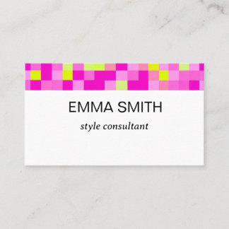 鮮やかなギンガムチェックのキュートな名刺 VISITENKARTE