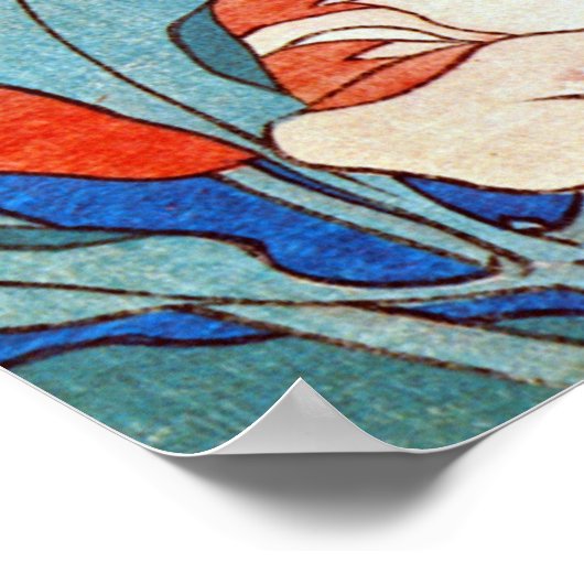 鳥 と 薬, 北 斎 Bird and Peony, Hokusai, Ukiyoe Poster (Ecke)