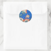 鳥 と 薬, 北 斎 Bird and Peony, Hokusai, Ukiyoe Runder Aufkleber (Tasche)