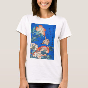 鳥 と 薬, 北 斎 Bird and Peony, Hokusai, Ukiyoe T-Shirt