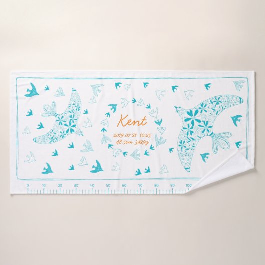 鳥、風に乗る。誕生メモリアル_ブルー3 BADEHANDTUCH (Badehandtuch)