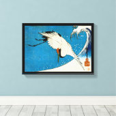 鶴 波, Crane & Wave, Hiroshige, Ukiyo-e Leinwanddruck (Insitu (Holzboden))